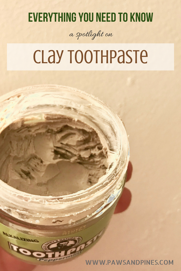 A jar of bentonite clay toothpaste with text overlay: Why I Prefer Clay Toothpaste